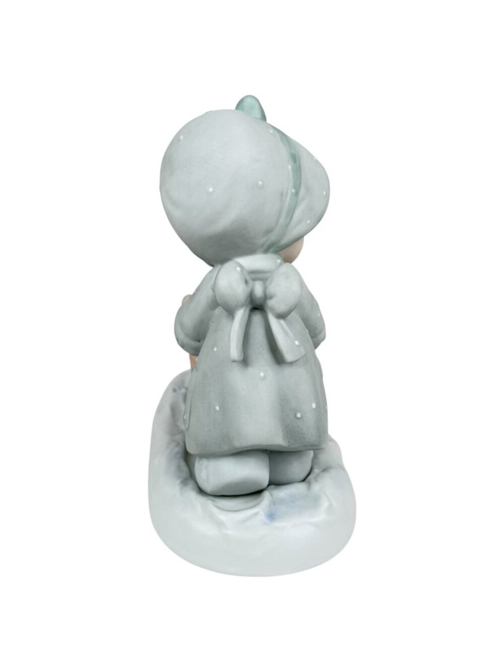 Precious Moments January Figurine Girl With Baby Sled 1987 Enesco New With Box - Picture 7 of 12